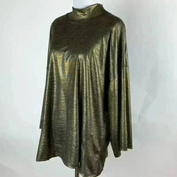 White Stag top sz XL gold metallic oversized party - Picture 6 of 9